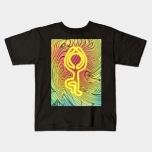 Neon Zen on Rainbow Black and White Kids T-Shirt